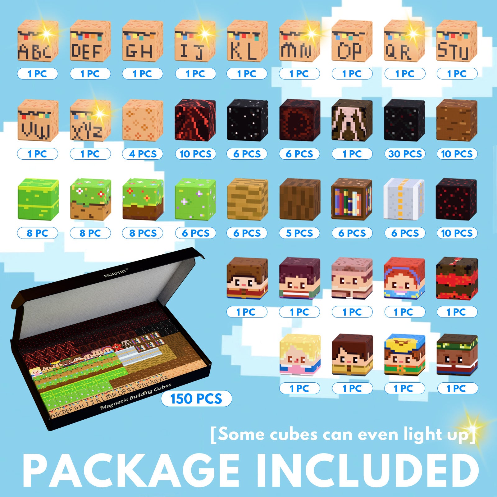 Moiuyrt Stranger Things Upside Down 150PCS Magnetic Building Blocks