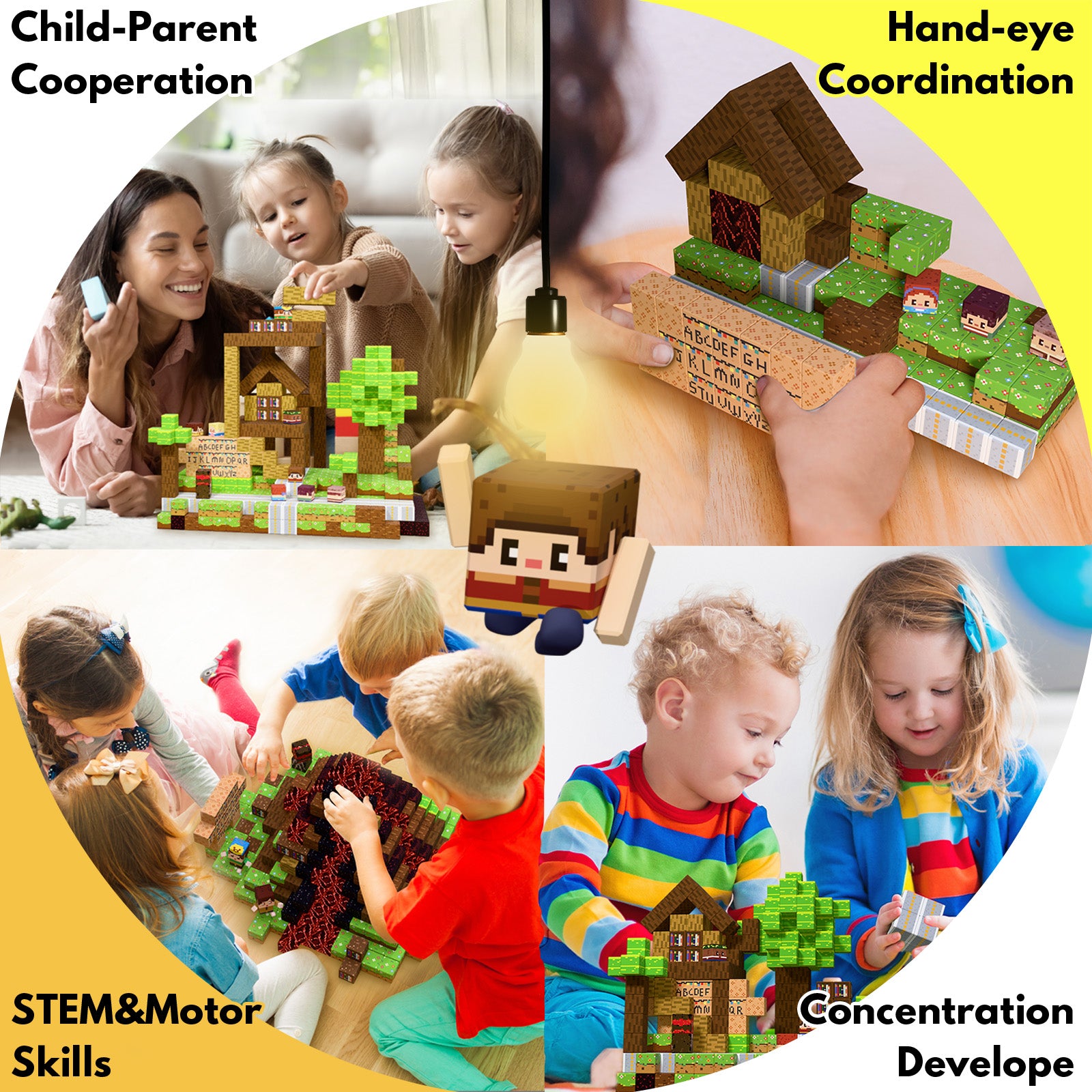 Moiuyrt Stranger Things Upside Down 150PCS Magnetic Building Blocks